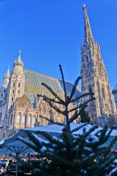 istock St Stephen's Cathedral Vienna Austria with Snow and Christmas Trees 2155140923