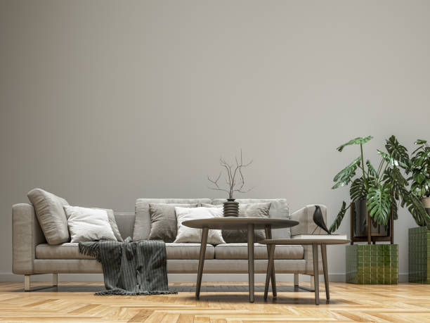 istock Large luxury modern bright interiors Living room mockup illustration 3D rendering image 2155146453