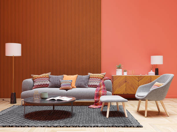 istock Large luxury modern bright interiors Living room mockup illustration 3D rendering image 2155147450