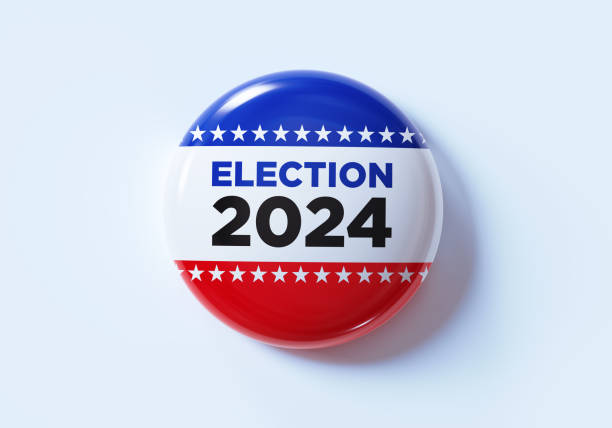 istock Election 2024 Printed Badge On White  Background 2155150024