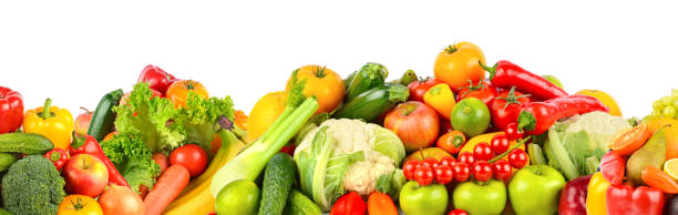 istock Beautiful fruits, berries and vegetables isolated on white 2155150740