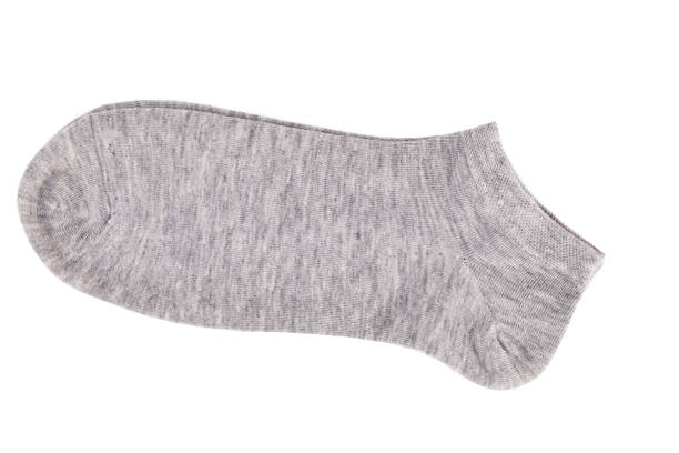 knitted warm cotton socks, insulated on a white background