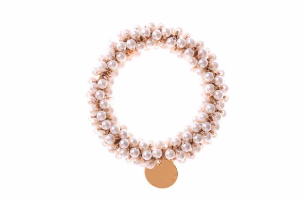 istock Hair elastic with beads and golden pendant 2155151516