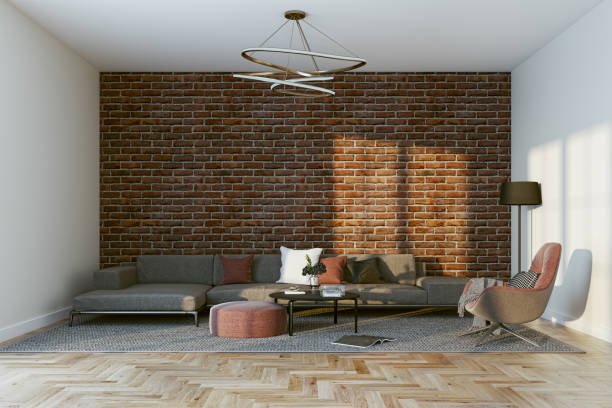 istock Large luxury modern bright interiors Living room mockup illustration 3D rendering image 2155151764
