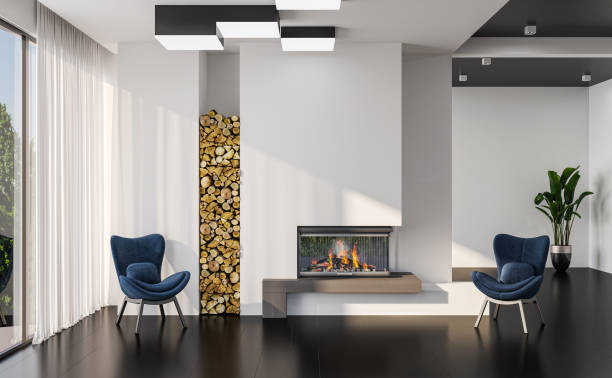 istock Large luxury modern bright interiors Living room mockup illustration 3D rendering image 2155152171