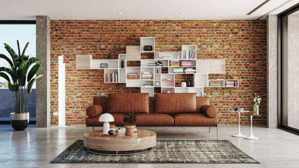 istock Large luxury modern bright interiors Living room mockup illustration 3D rendering image 2155154093