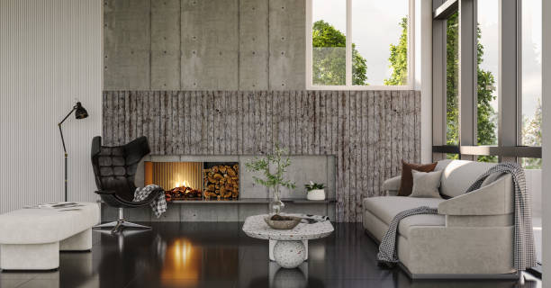 istock Large luxury modern bright interiors Living room mockup illustration 3D rendering image 2155154462