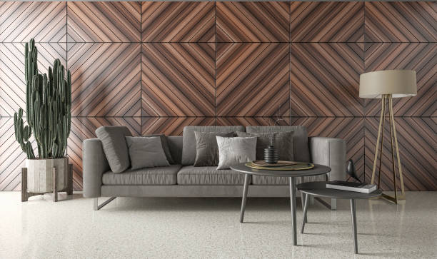 istock Large luxury modern bright interiors Living room mockup illustration 3D rendering image 2155154646