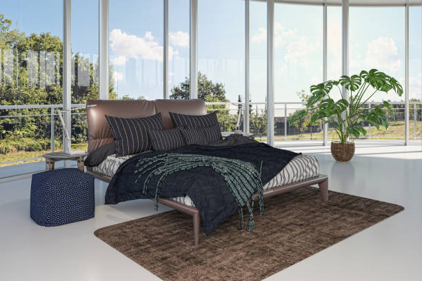 istock Large luxury modern bright interiors Living room mockup illustration 3D rendering image 2155154748