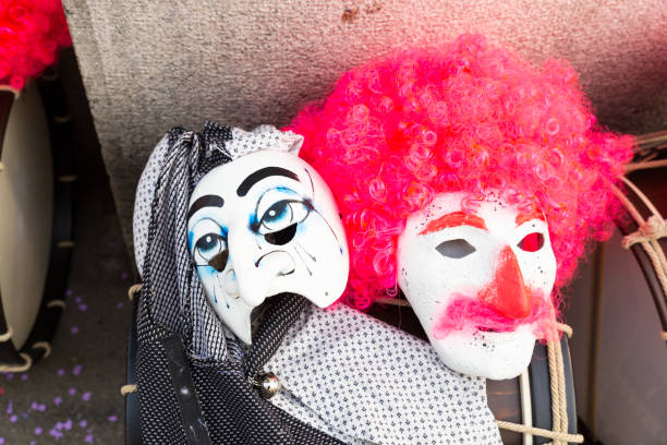 Basel, Switzerland - February 20st 24. Carnival snare drums and masks