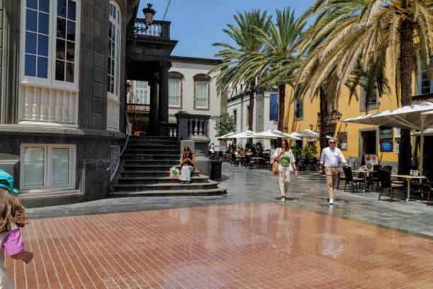 Las Palmas, Spain - April 13, 2024: Square Hurtado de Mendoza