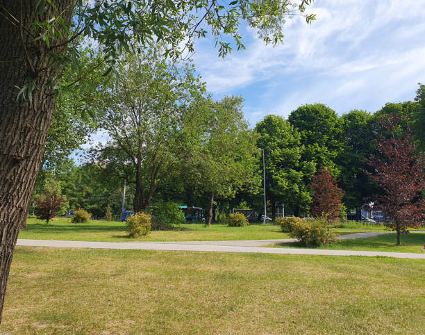istock Square in the city, green trees, grass 2155157547
