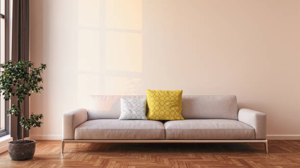 istock Large luxury modern bright interiors Living room mockup illustration 3D rendering image 2155157707