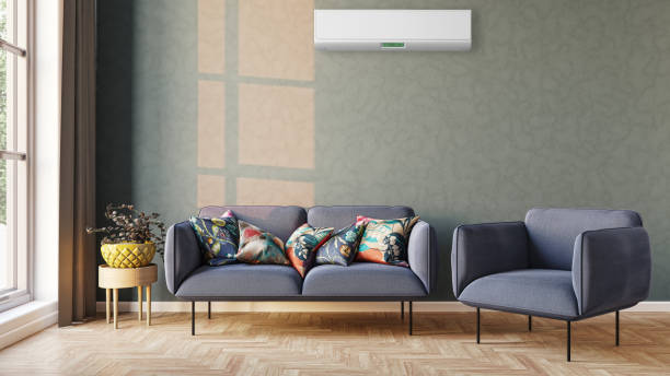 istock Large luxury modern bright interiors Living room mockup illustration 3D rendering image 2155157725