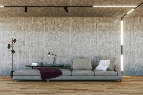 istock Large luxury modern bright interiors Living room mockup illustration 3D rendering image 2155163653