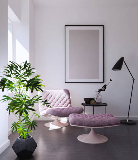 istock Large luxury modern bright interiors Living room mockup illustration 3D rendering image 2155164009