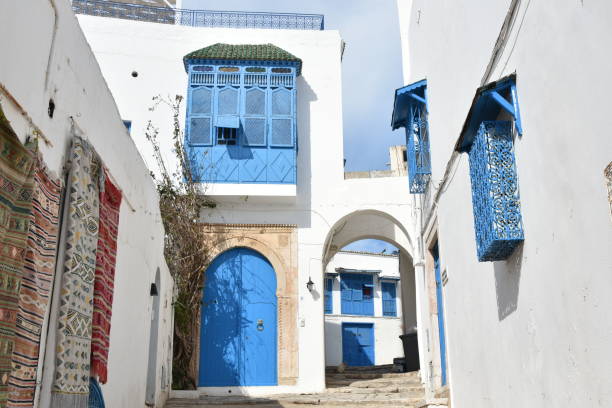 istock Mediterranean Blue Doors and Windows in Sidi Bou Said Alley 2155167351