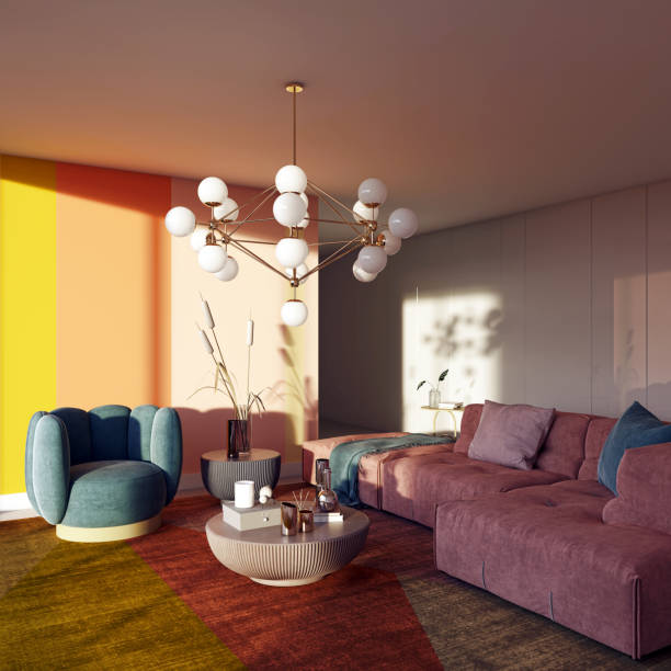 istock Large luxury modern bright interiors Living room mockup illustration 3D rendering image 2155175638