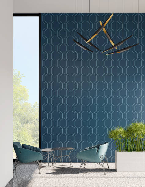 istock Large luxury modern bright interiors Living room mockup illustration 3D rendering image 2155176244