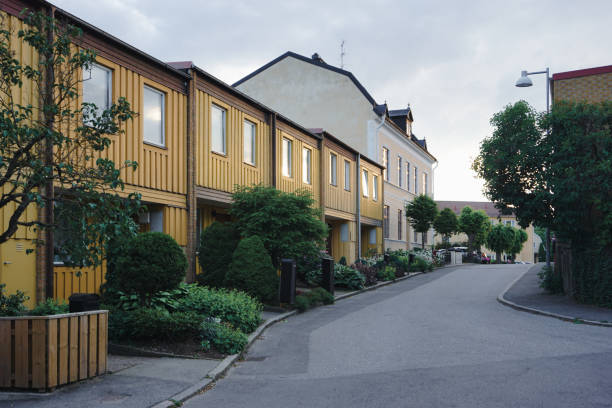 istock A empty street among buildings in town 2155177409