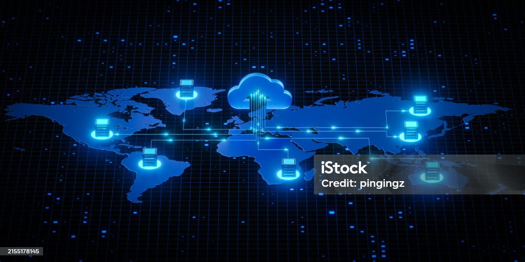 Global Cloud Network And Data Centers Stock Photo - Download Image Now ...