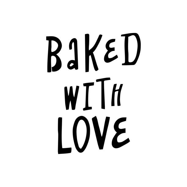 istock Baked with love. Hand drawn vector lettering phrase. Icolated on white background. Can be used for badges, labels, logo, bakery, food, kitchen classes, cafes, etc. 2155186157