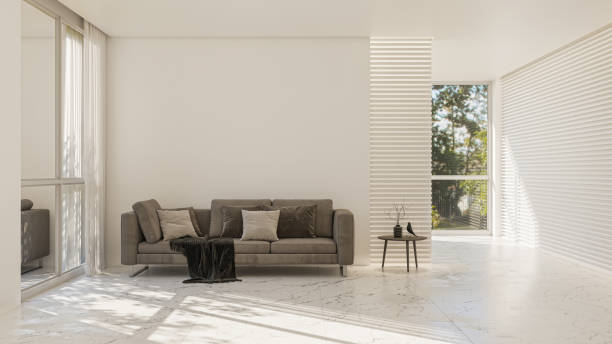 istock Large luxury modern bright interiors Living room mockup illustration 3D rendering image 2155188008