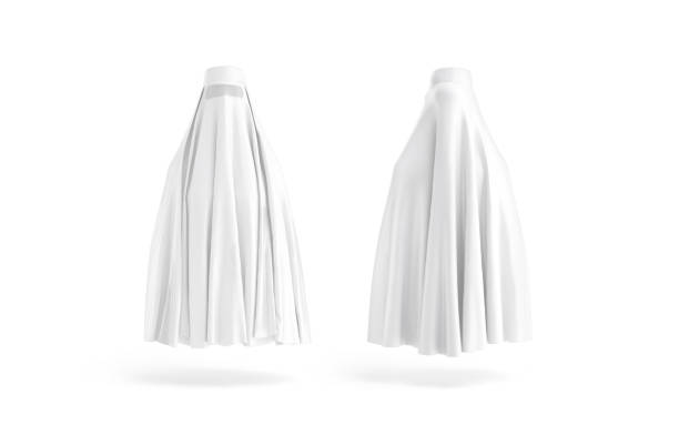 istock Blank white muslim female burqa mockup, front and back view 2155189138