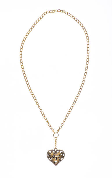 istock gold heart pendant on chain isolated on white background 2155190624