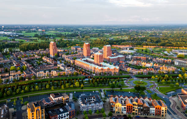 istock Amersfoort, Netherlands cityscape in the Vathorst District by night 2155191353