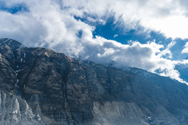 clouds over the mountains, mountains and clouds, snow covered mountain peaks, Mountain in nepal, mount everest country