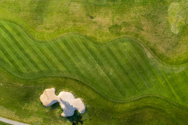 istock Aerial view of a beautiful green golf course 2155193136