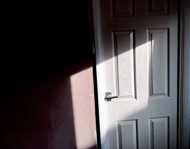 istock Light casting a shadow on an interior door in a domestic setting 2155194120
