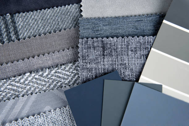 istock close up of the upholstery fabric color and texture choice 2155195415