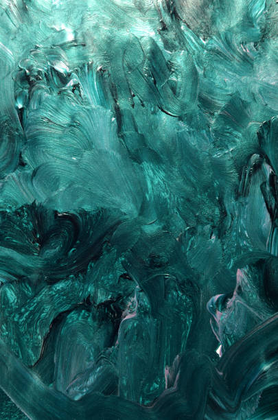 istock bright art background in green with marine-themed brush strokes 2155195686