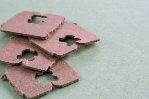 Group of paper cardboard recyclable biodegradable bread clip tags with copy space