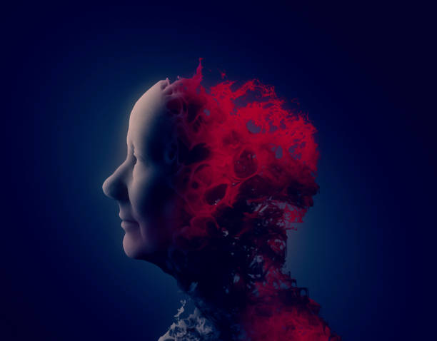 istock Face seen from the side. Old woman, degenerative disease. Brain 2155206383
