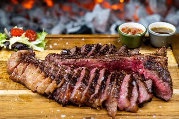 istock Excellent cuts of top quality beef very rare, almost raw. 2155206745