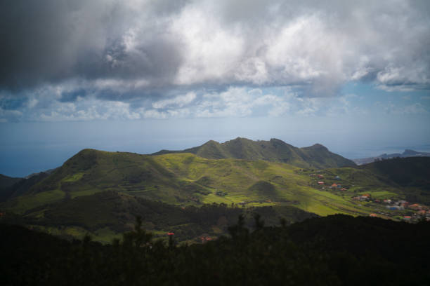 Aerial mountain view with clouds in Tenerife