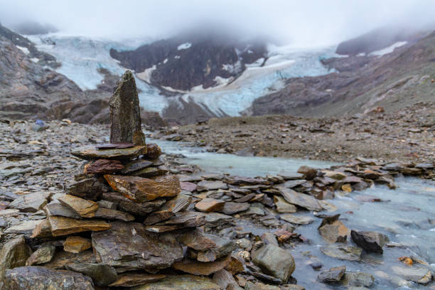 The Vinciguerra Glacier is one of the tourist attractions in the city of Ushuaia, in the Patagonia region, Argentina