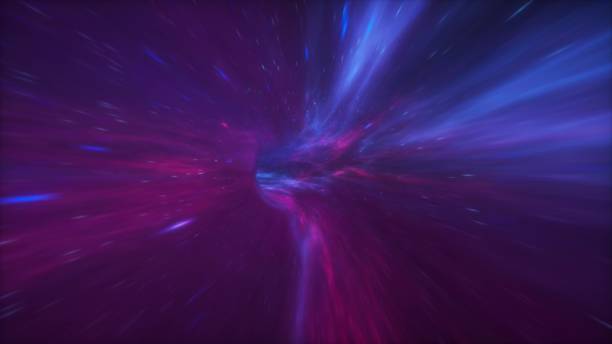istock Abstract hyper jump into another galaxy. Warp tunnel wormhole moving in hyperspace. Hyper speed space travel concept. 3d illustration 2155221446