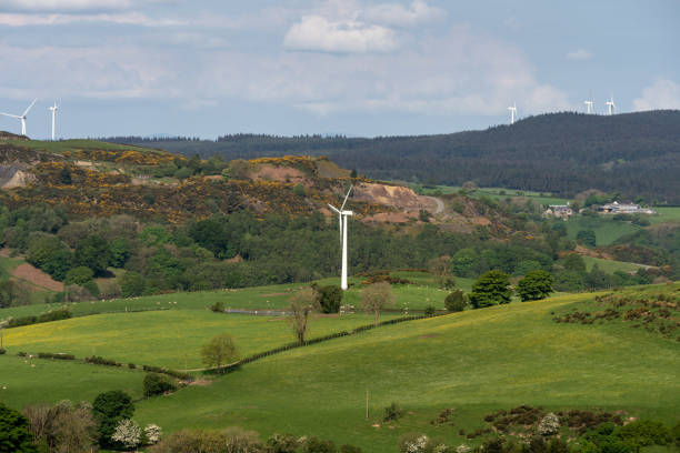 istock Idyllic rural landscape with wind turbines 2155223272