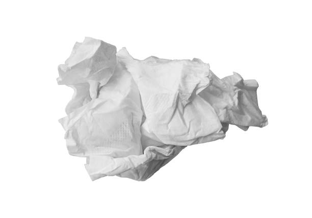 istock Crumpled tissue paper isolated on white background. 2155231462