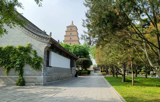 Xi'an Big Wild Goose Pagoda Buddhist historic buildings Tang Xuan Zang translated by the book places