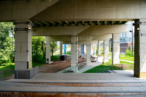 The Bentway is a public trail and corridor space underneath the Gardiner Expressway.