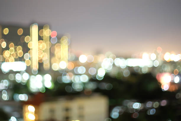the abstract bokeh cityscape background