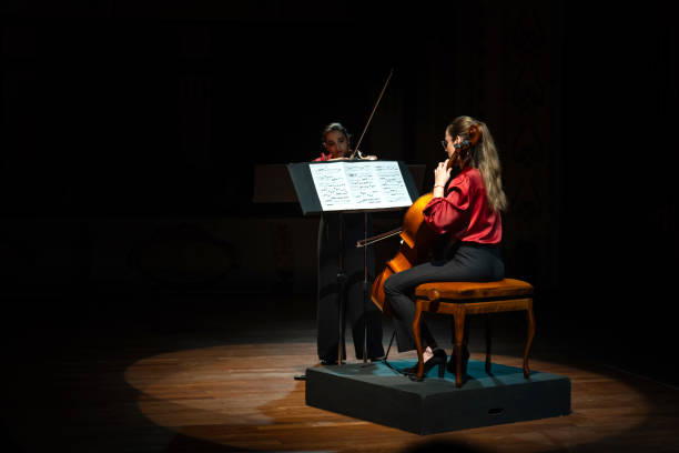 istock Grand theater with performers taking a bow. Classical music concept. 2155247414