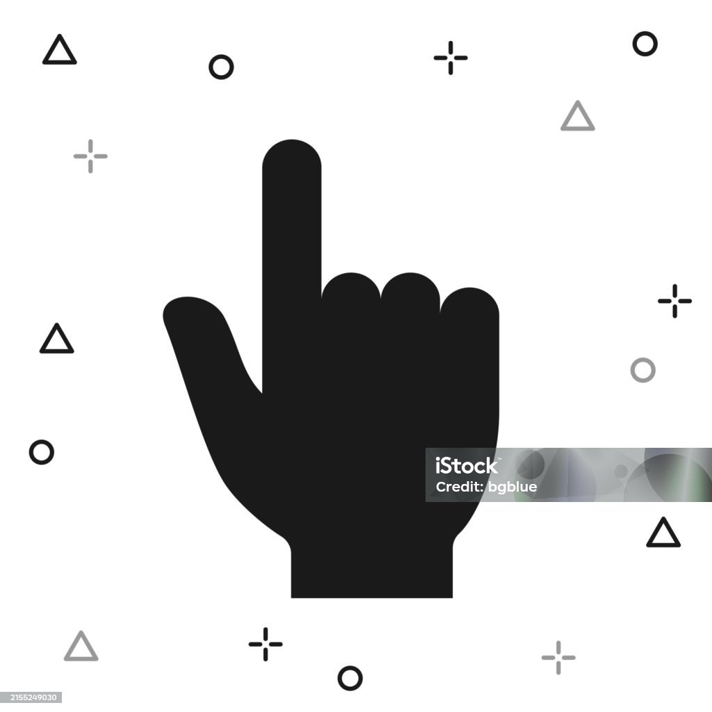 Hand Cursor Pointer Icon On White Background Stock Illustration