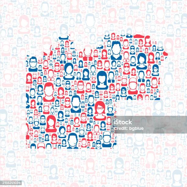 Ilustración de Condado De Mckenzie Dakota Del Norte Mapa Con Personas
