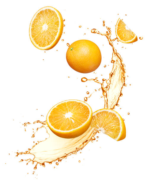 istock Orange fruits splashing with juice 2155255222